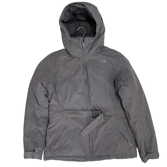 The North Face dark gray HyVent Belted Goose Down Parka Women's Hooded size M - Picture 1 of 11